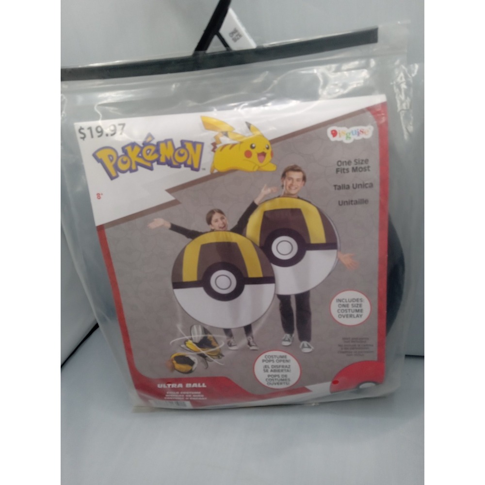 Pokemon Ultra Ball Halloween Cosplay Costume One Size Fits 4' 4"- 6'1" Pops Open